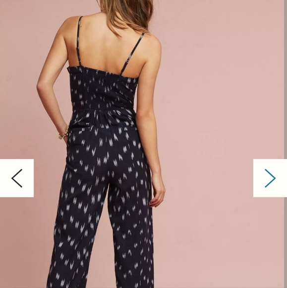 Anthropologie Elevenses Ikat Zip Front Jumpsuit size 4 - Picture 2 of 8